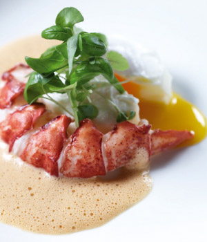 Kreeft  met rooibosbisque en gepocheerd ei