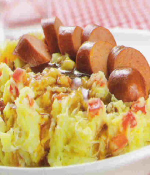 Zuurkoolstamppot met verse worst