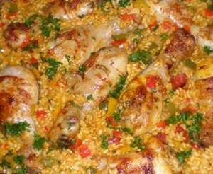 Paella van het Spaanseland met Konijn en Kip