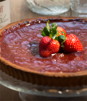 Rabarber-aardbeientaart 