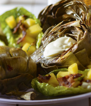 Artisjok met  limoen mayo