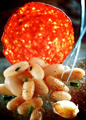 Witte bonen  met chorizo en knoflook