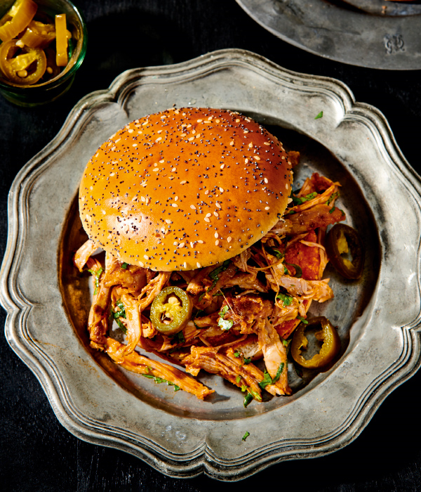 Pulled lamb met chipotle saus 