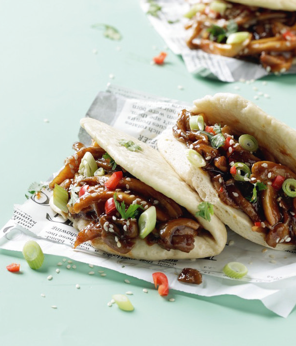 Gao Bao buns met Oosterse pulled oesterzwam 