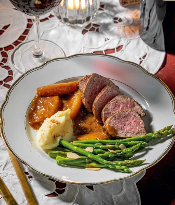 Kalfsoester met calvados appelsaus 